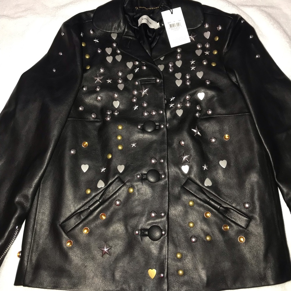 Make an offer ! Black leather coach jacket